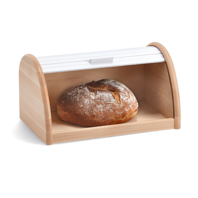 Rollbrotkasten, Buche, weiß