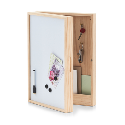 Schlüssel-/Memo-Box m. Whiteboard, Holz