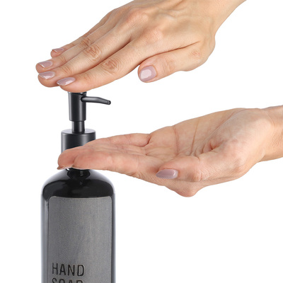 Seifenspender "Handsoap", Steingut, schwarz