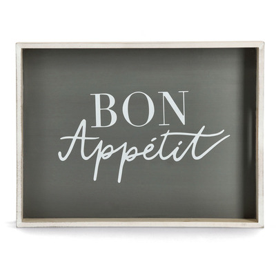 Tablett "Bon Appetit", MDF, anthrazit