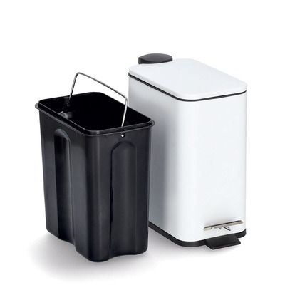 Treteimer m. Soft Close, 5 ltr, Metall/Kunststoff,