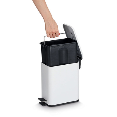 Treteimer m. Soft Close, 5 ltr, Metall/Kunststoff,