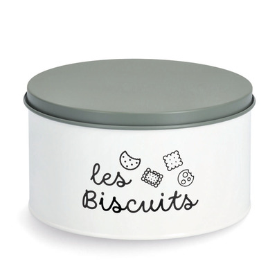 Vorratsdose "Les Biscuits", 3000 ml, Metall, weiß/