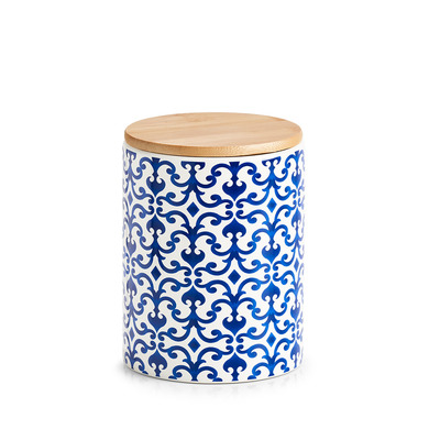 Vorratsdose "Marokko", 900 ml, Keramik, blau/weiß