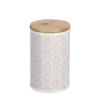 Vorratsdose m. Bambusdeckel, 1000 ml, Metall, rosé