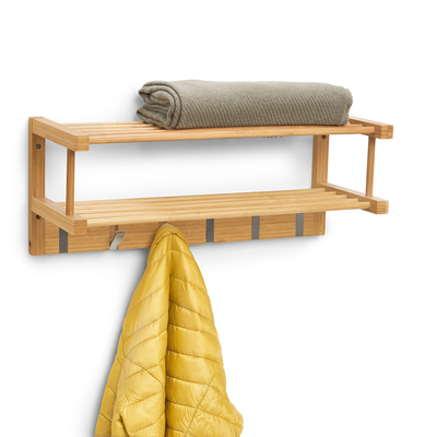 Wandgarderobe, Bambus/Aluminium