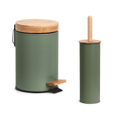 WC-Bürste, Metall/Bambus, salbeigrün
