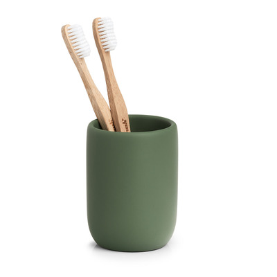 Zahnputzbecher "Modern", Polyresin, salbei