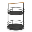 Etagere, 2-lagig, Metall/Holz, schwarz