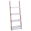 Leiter-Regal m. 4 Ablagen, MDF/Bambus, weiß