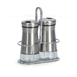Salz-/Pfefferstreuer-Set, 3-tlg., Glas/Edelstahl/