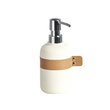 Seifenspender, Polyresin/Kunstleder, creme